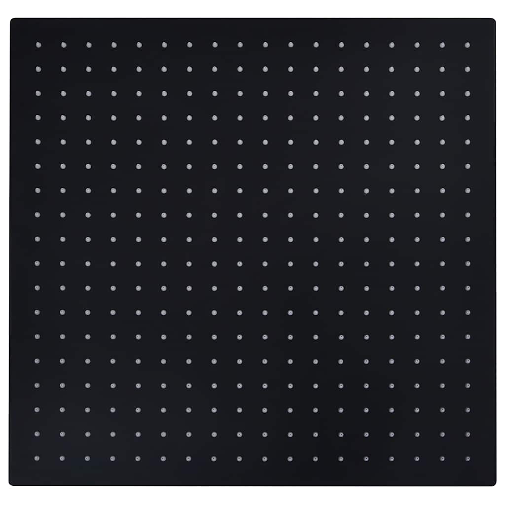 Glava za tuš od nehrđajućeg čelika 50 x 50 cm četvrtasta crna