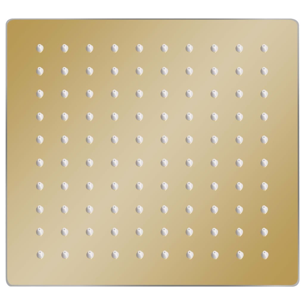 Glava za tuš od nehrđajućeg čelika 20 x 20 cm četvrtasta zlatna