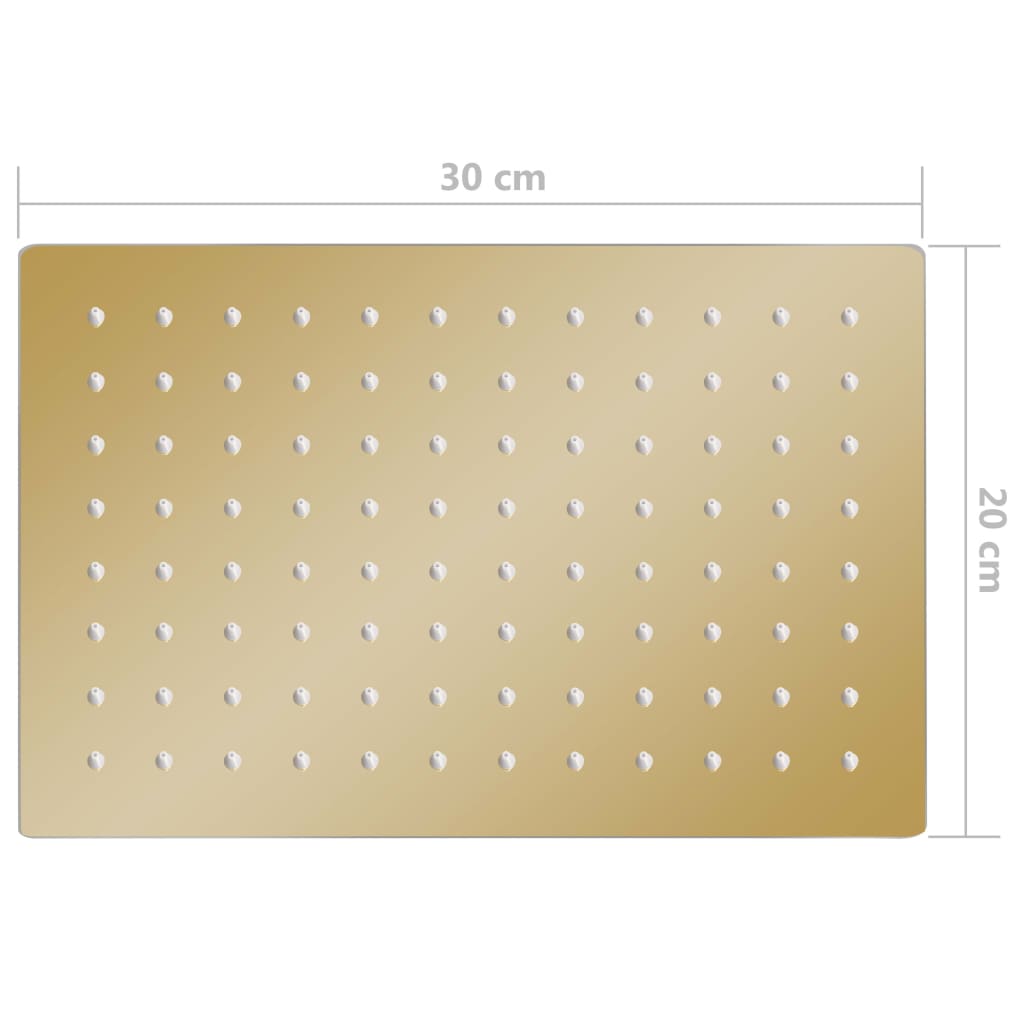 Glava za tuš od nehrđajućeg čelika 30 x 20 cm pravokutna zlatna