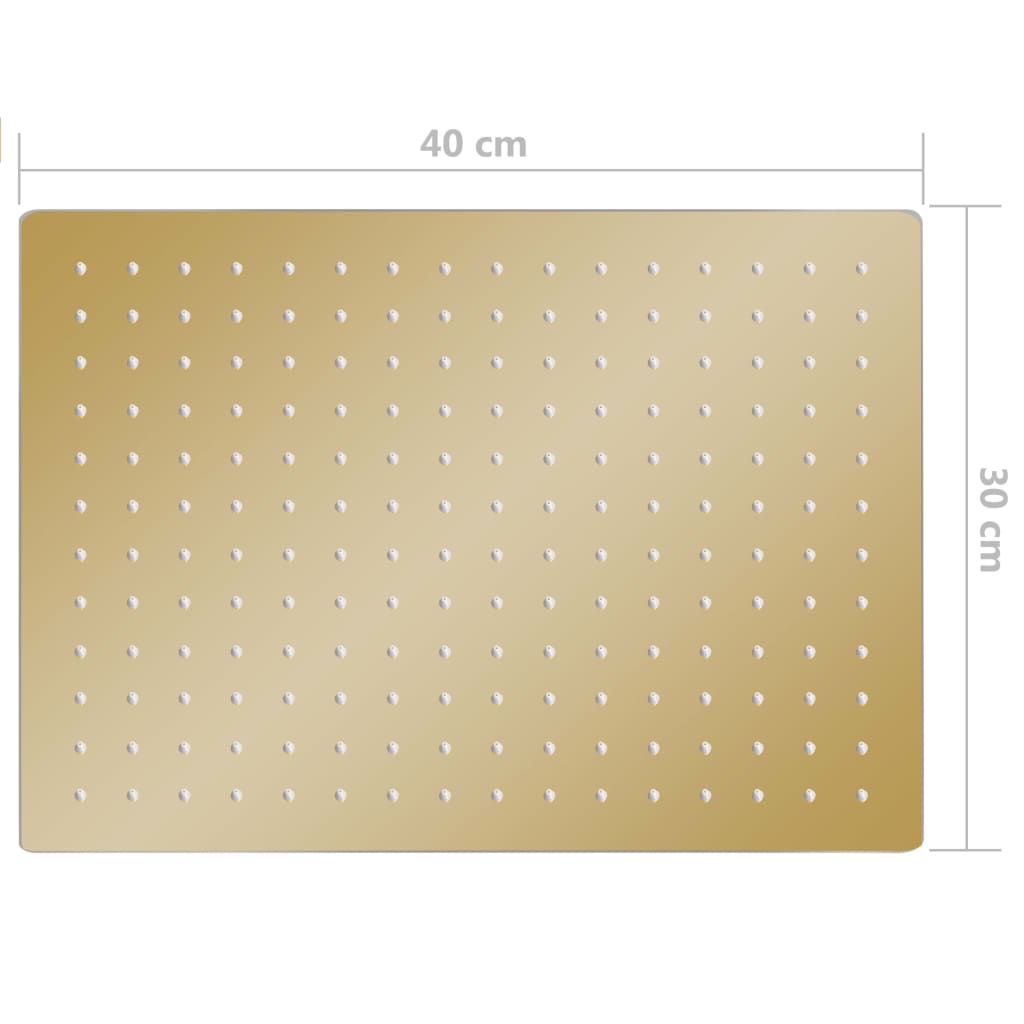 Glava za tuš od nehrđajućeg čelika 40 x 30 cm pravokutna zlatna