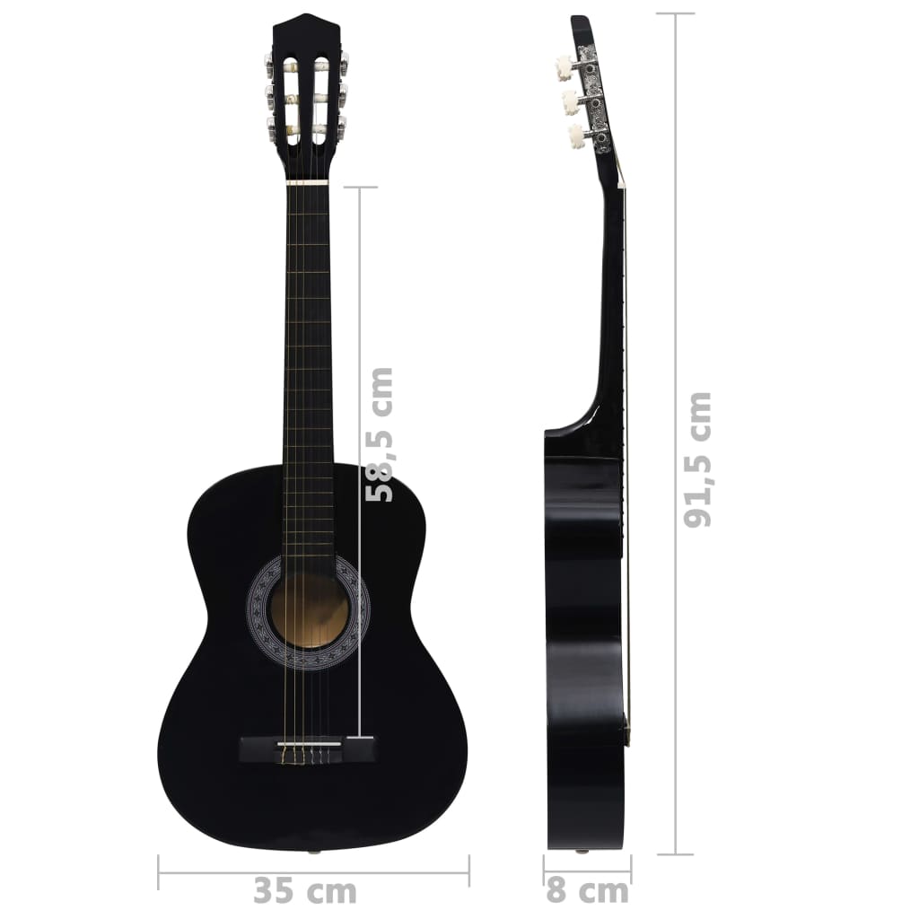 Klasična gitara za početnike s torbom crna 3/4 36 "