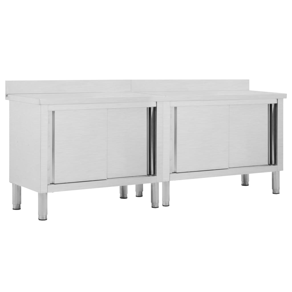 Radni stolovi s kliznim vratima 2 kom 240x50x(95-97)cm cm čelik