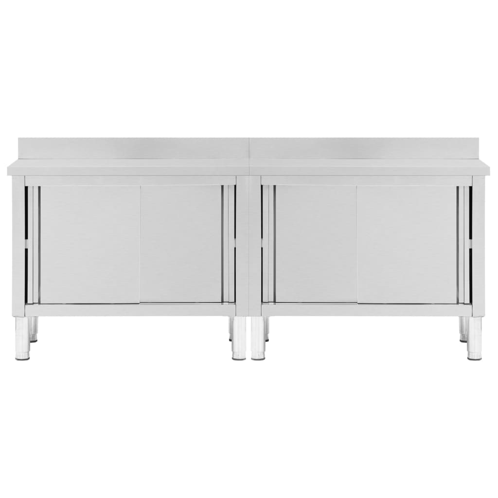 Radni stolovi s kliznim vratima 2 kom 240x50x(95-97)cm cm čelik