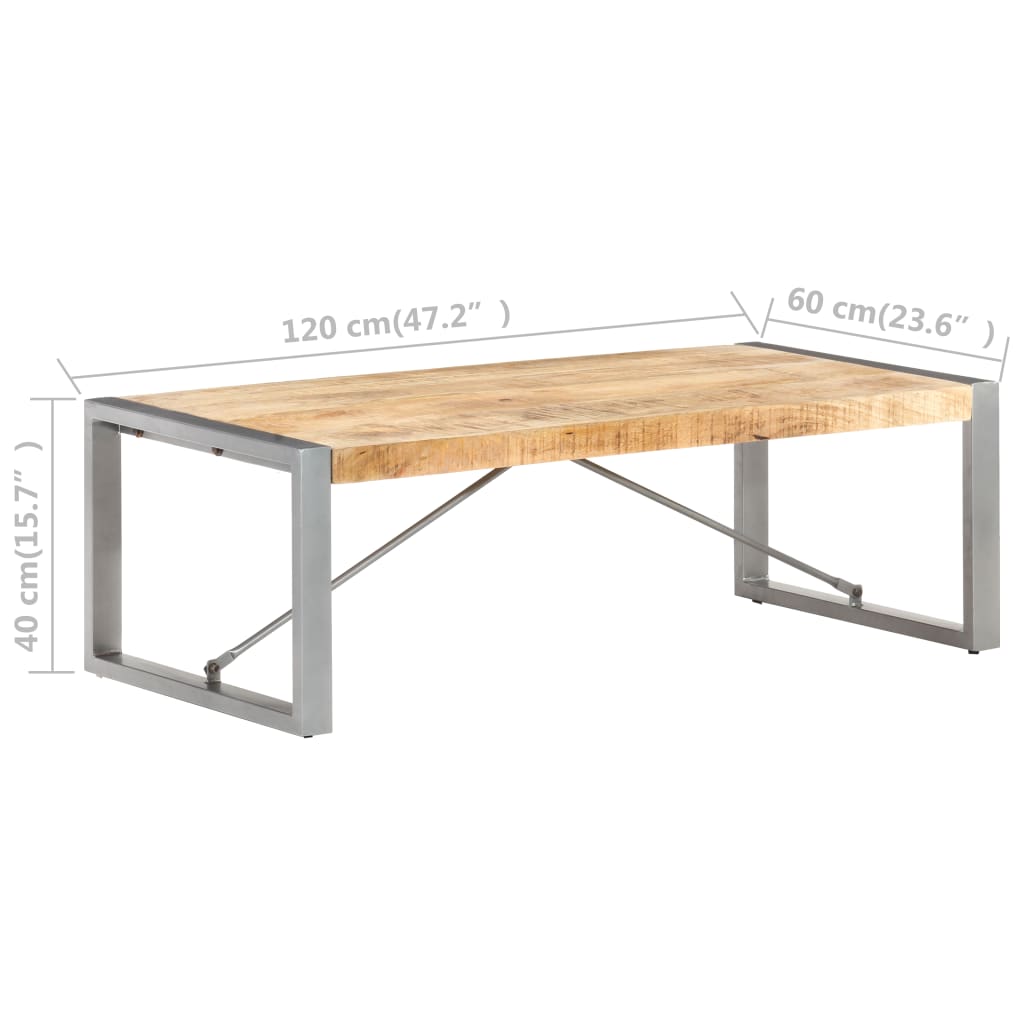 Stolić za kavu 120 x 60 x 40 cm od grubog drva manga