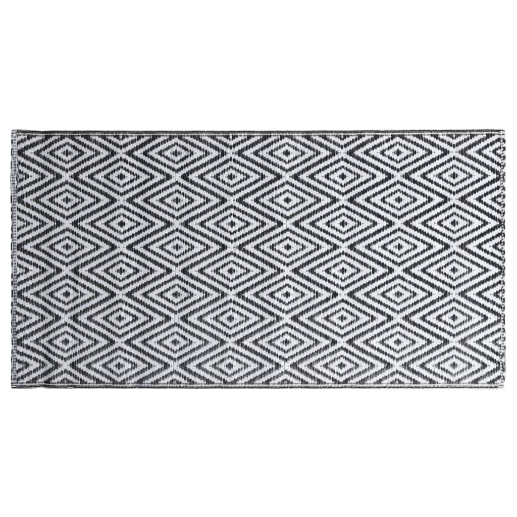 Vanjski tepih ARAKIL bijelo-crni 80 x 150 cm PP