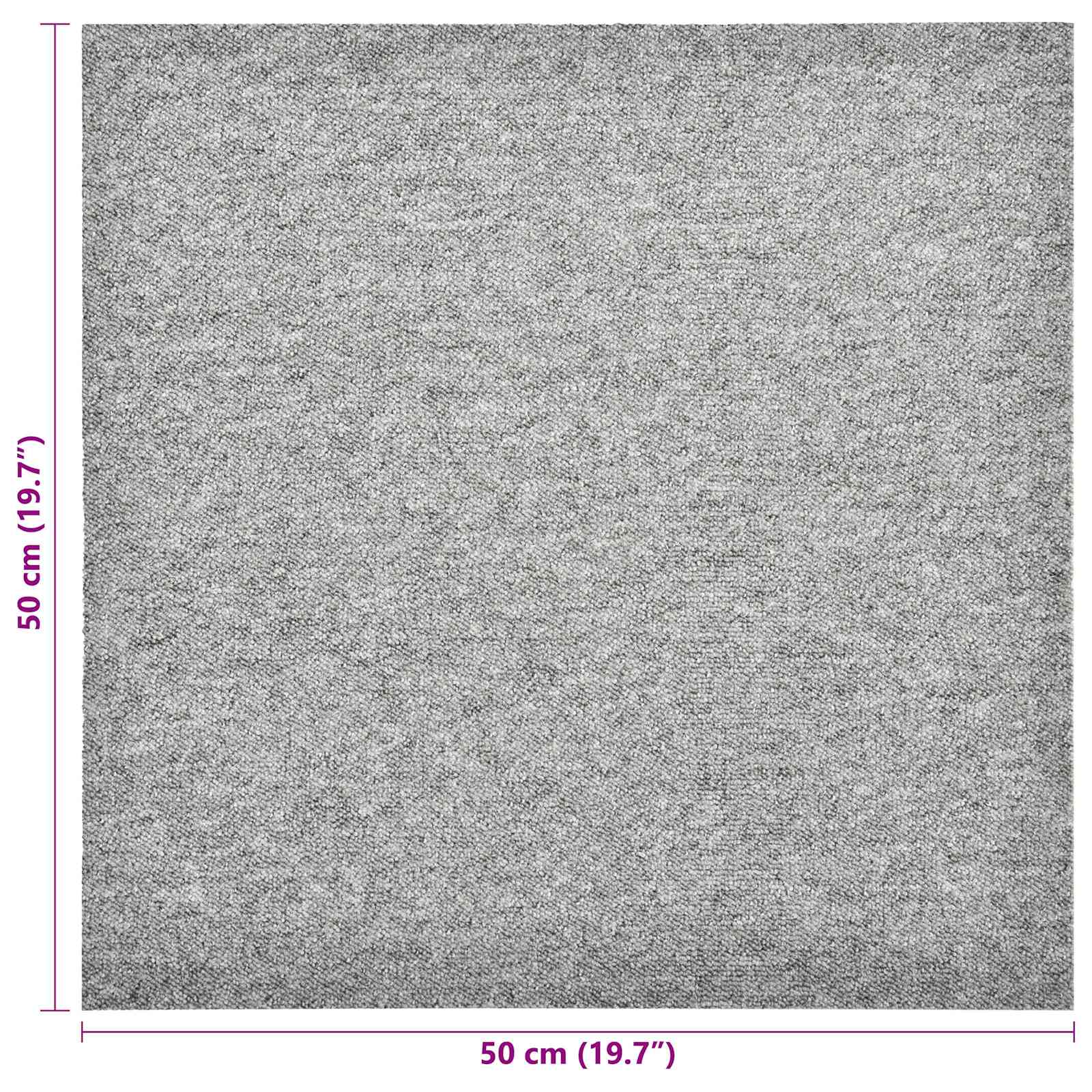 Tepih 20 pcs Svijetlo siva 50 x 50 cm 100% Polipropilen