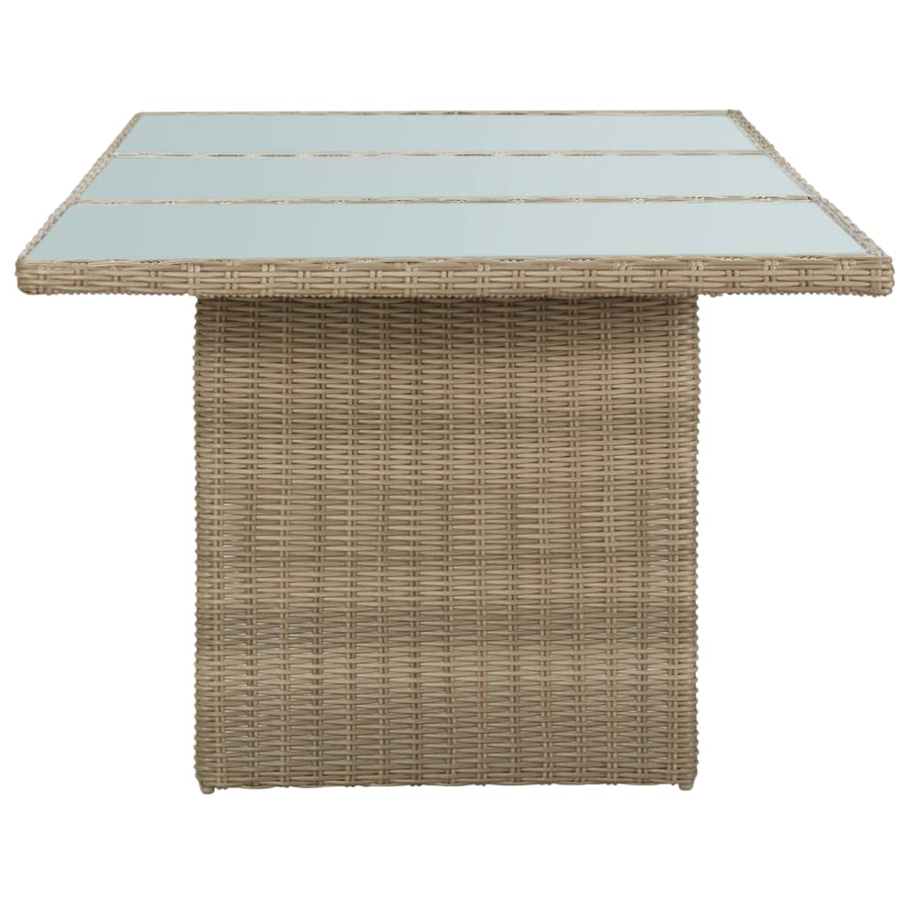 Vrtni blagovaonski stol smeđi 200x100x74 cm staklo i poliratan