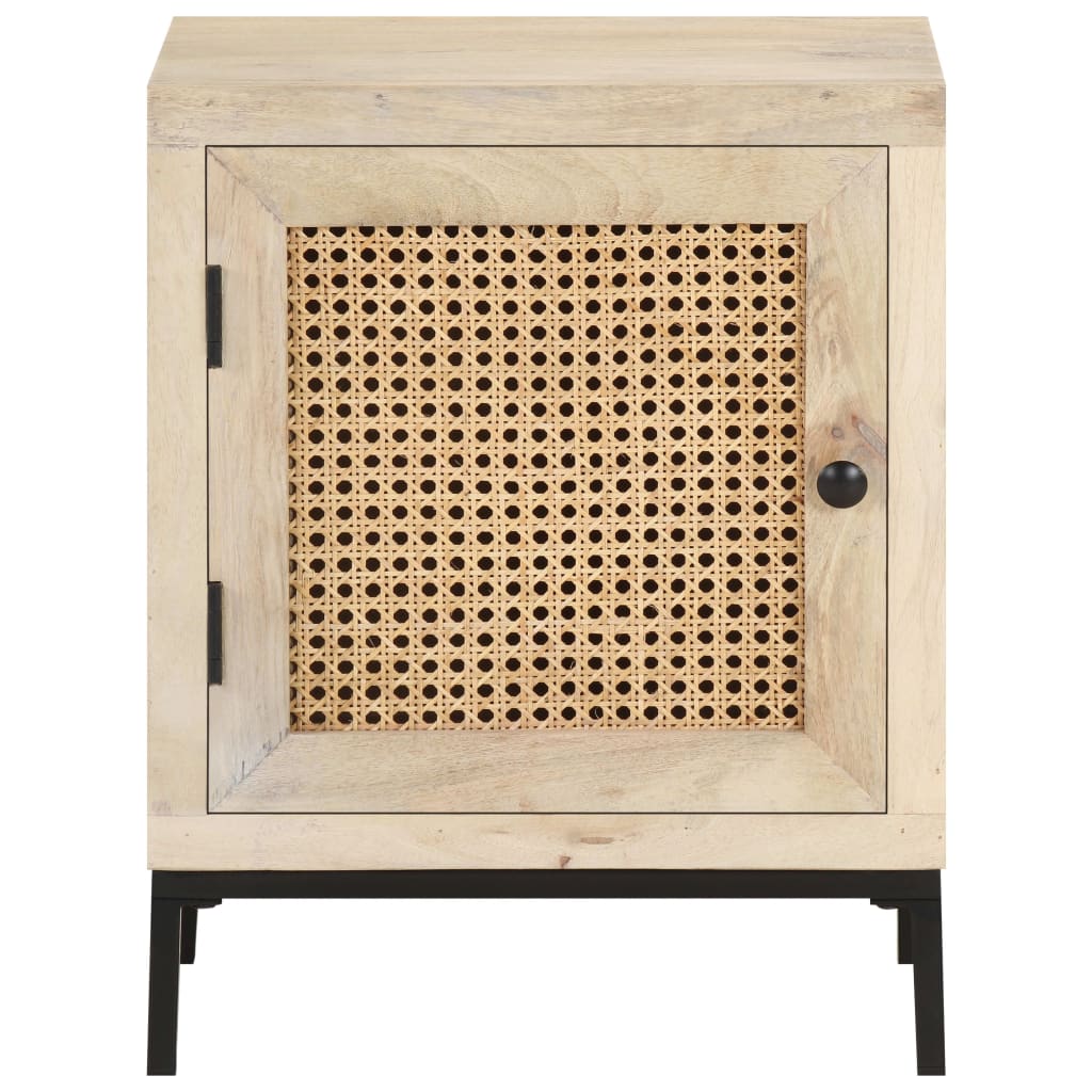 Noćni ormarić 40x30x50 cm masivno drvo manga i prirodna trska