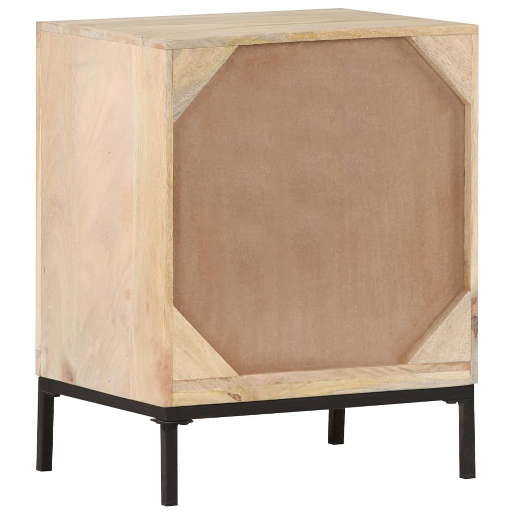 Noćni ormarić 40x30x50 cm masivno drvo manga i prirodna trska