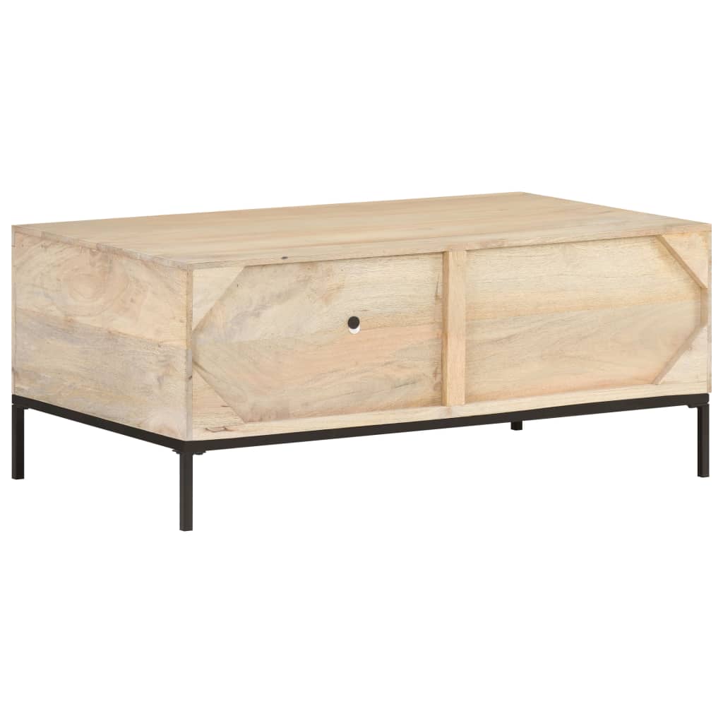 Stolić za kavu 90x50x37 cm masivno drvo manga i prirodna trska