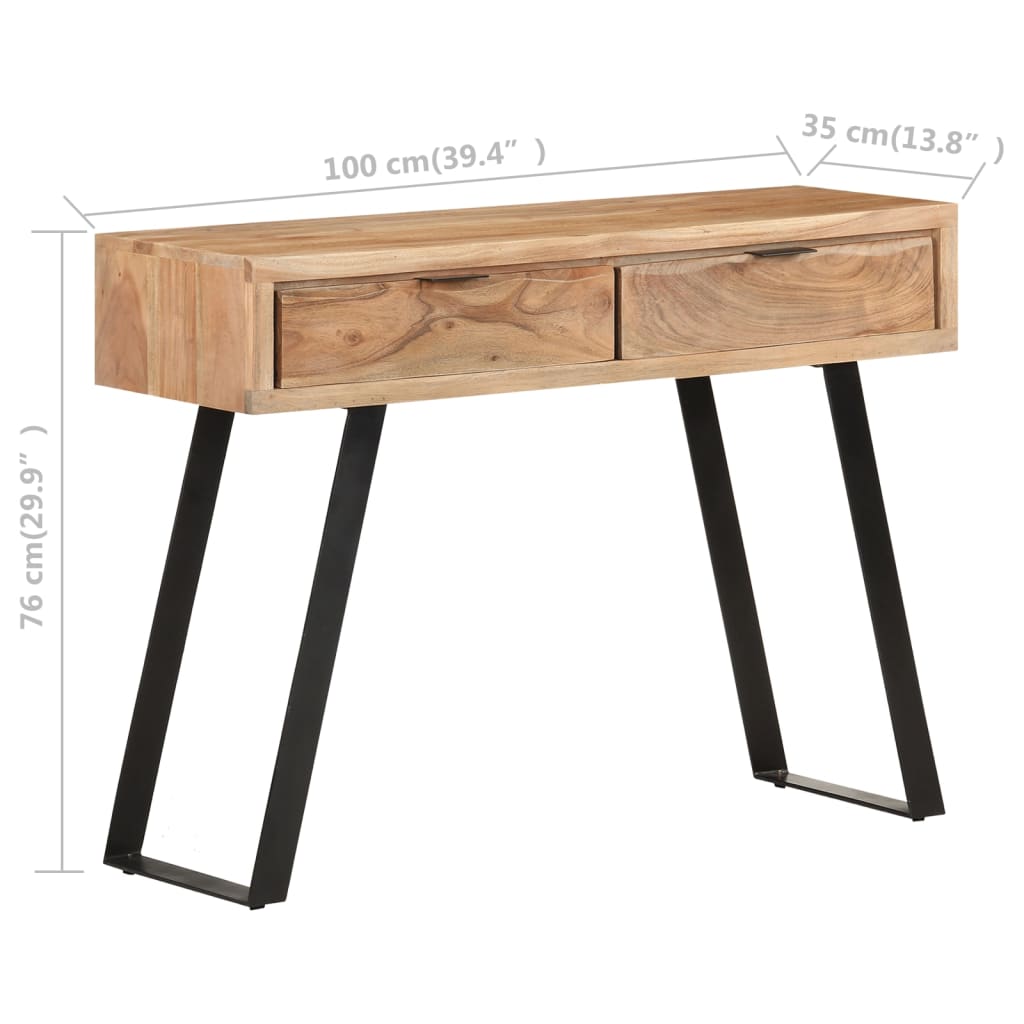 Konzolni stol 100 x 35 x 76 cm od masivnog bagremovog drva