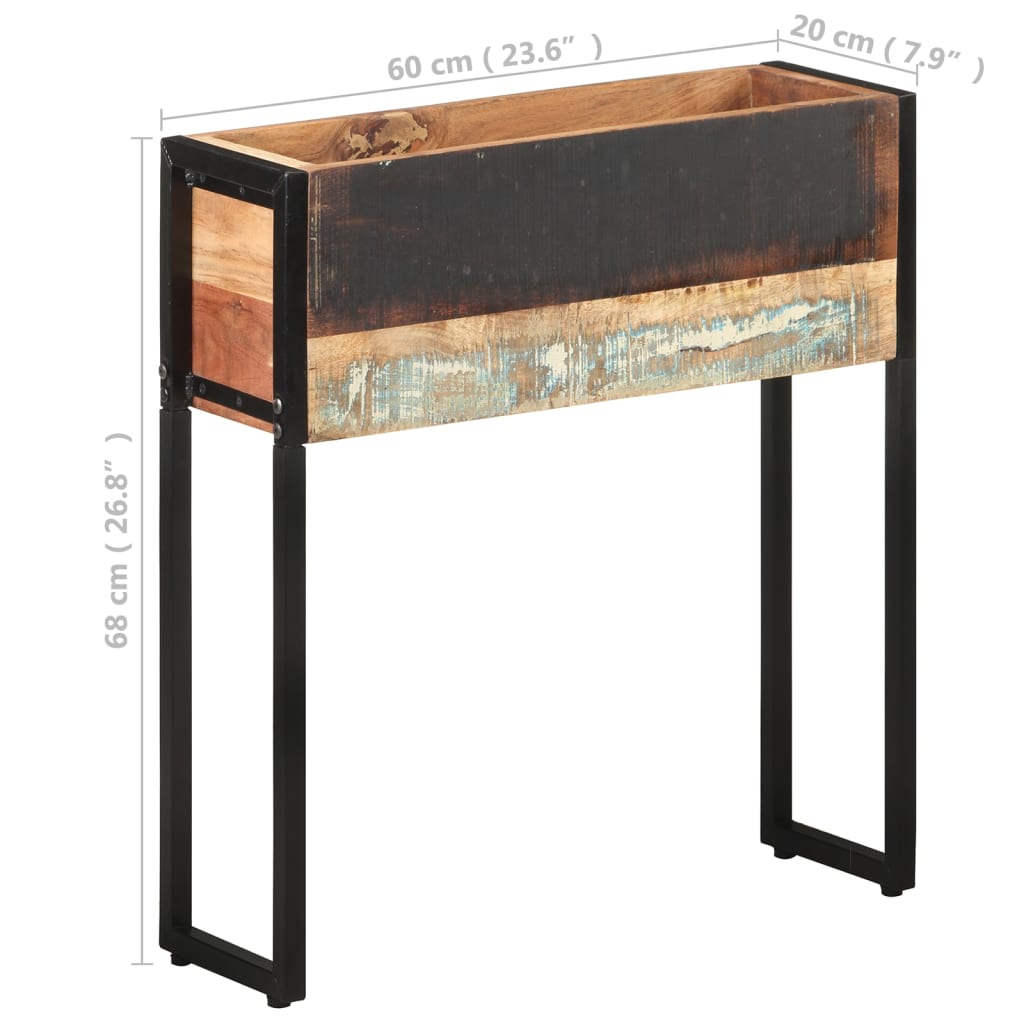 Posuda za sadnju 60 x 20 x 68 cm od masivnog obnovljenog drva