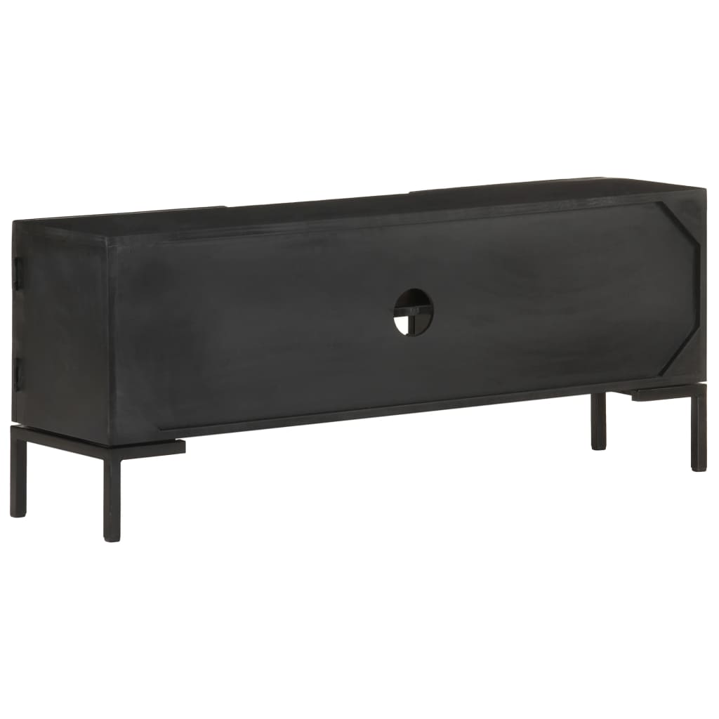 TV ormarić crni 115 x 30 x 46 cm od masivnog drva manga