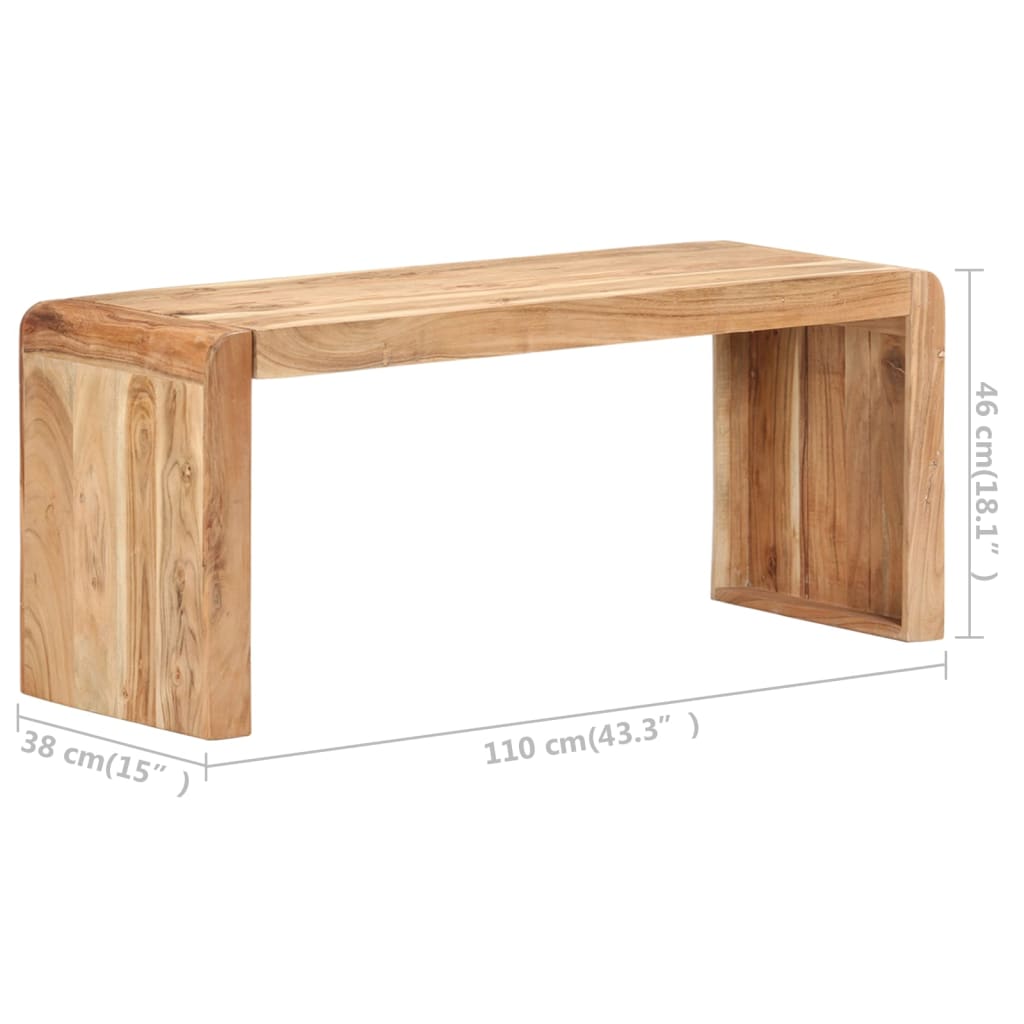 Klupa od masivnog bagremovog drva 110 x 38 x 46 cm