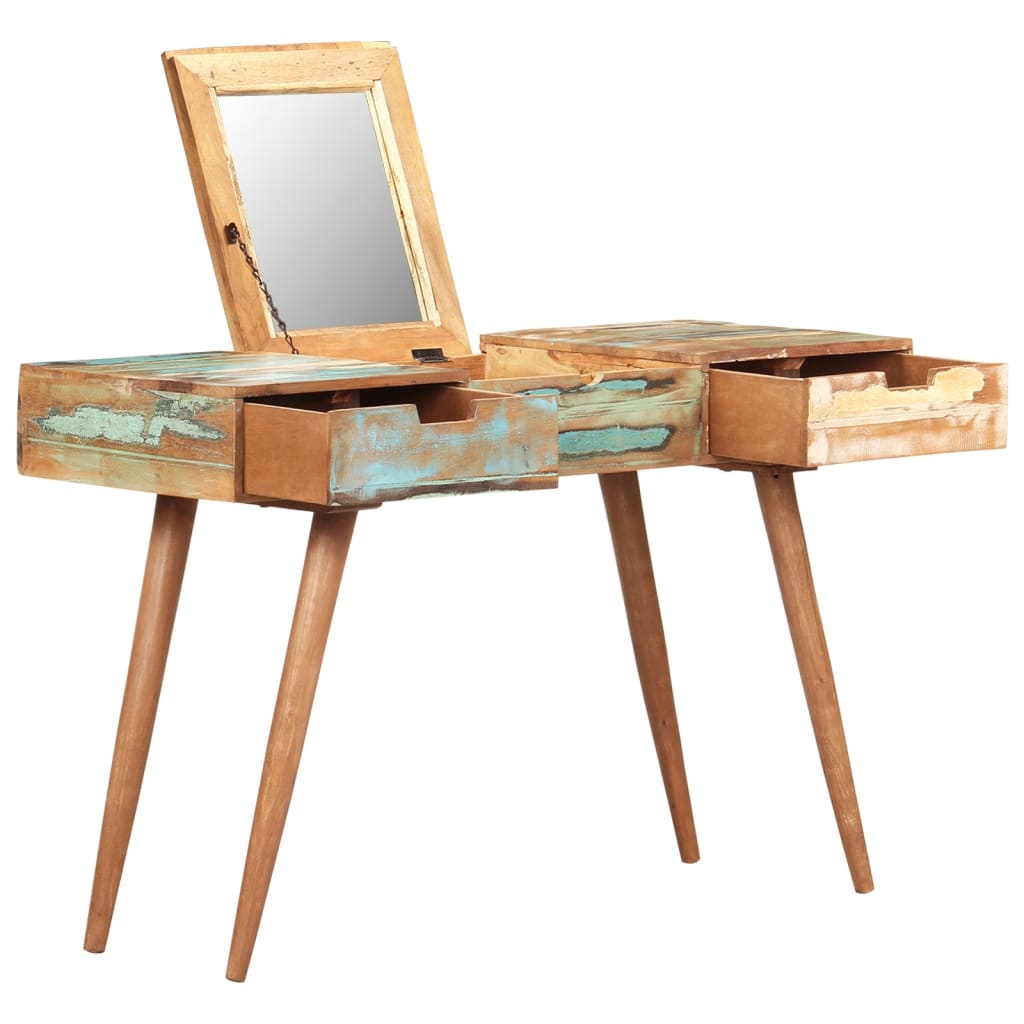 Toaletni stolić s ogledalom 112 x 45 x 76 cm obnovljeno drvo
