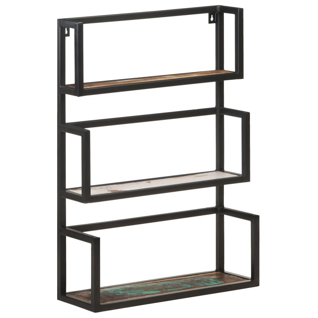 Zidna polica 60 x 20 x 85 cm od masivnog obnovljenog drva