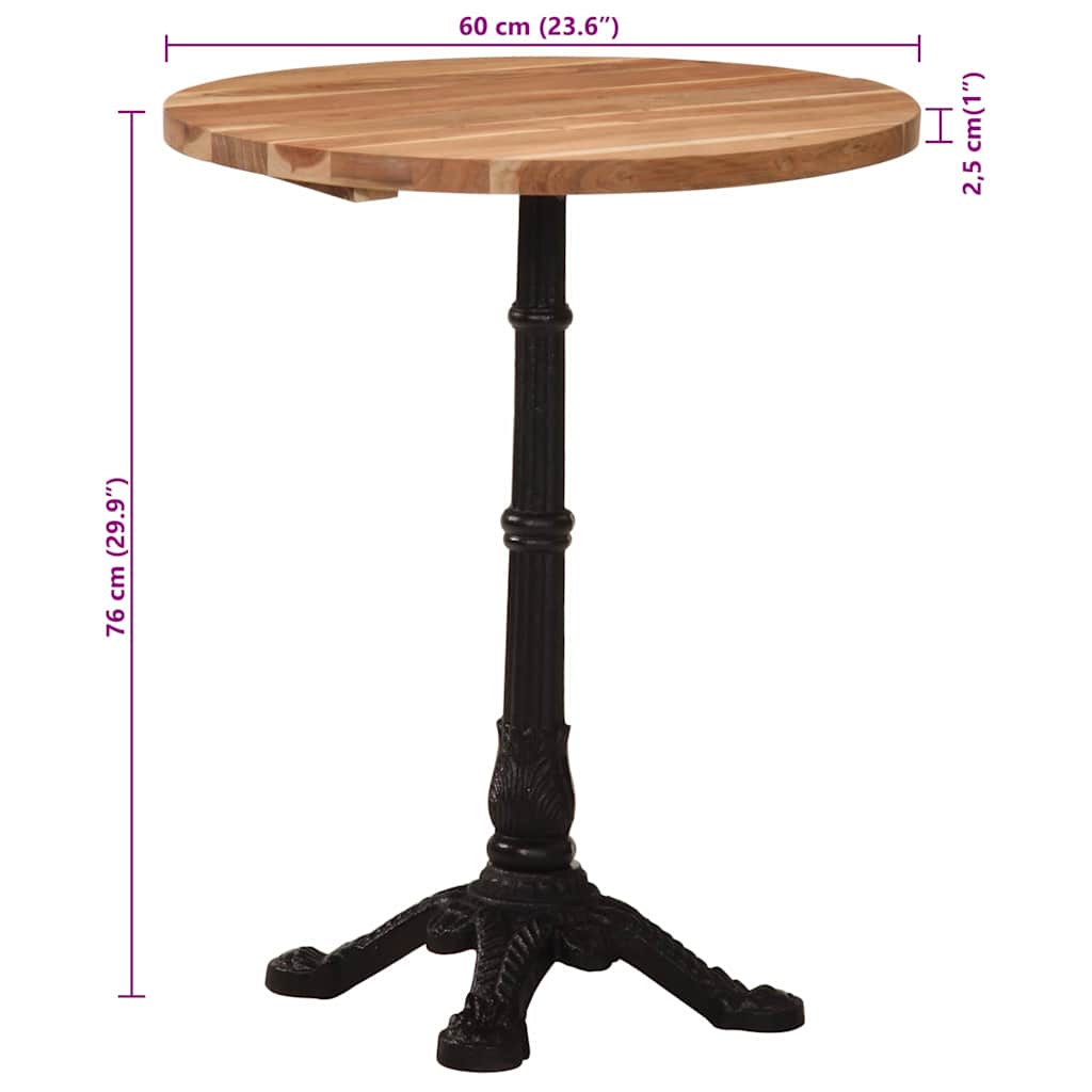 Bistro stolić Ø 60 x 76 cm od masivnog bagremovog drva