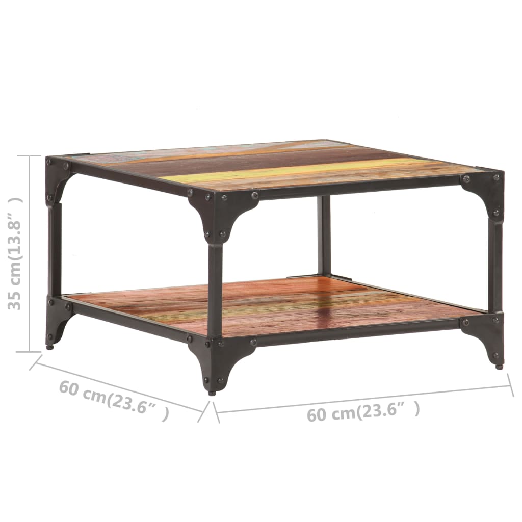 Stolić za kavu 60 x 60 x 35 cm od masivnog obnovljenog drva
