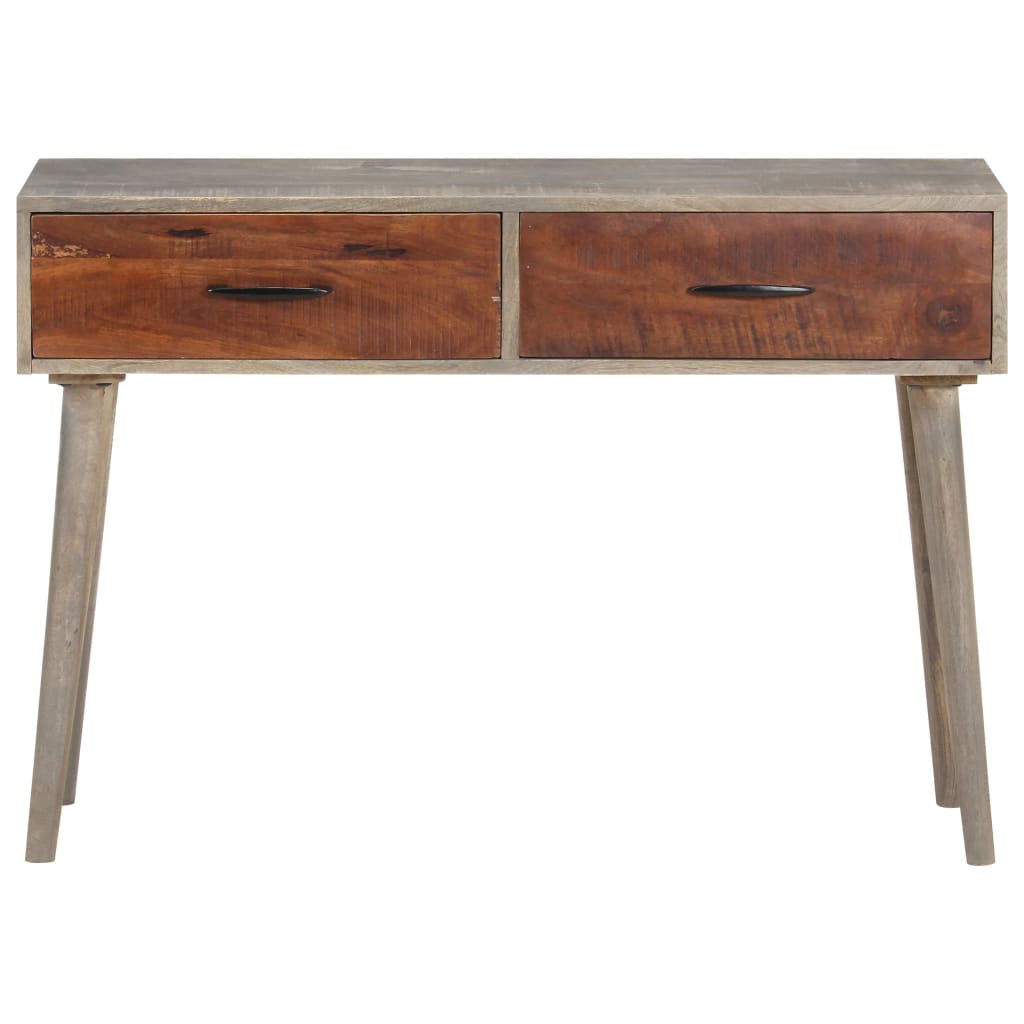 Konzolni stol sivi 110x35x75 cm od masivnog grubog drva manga