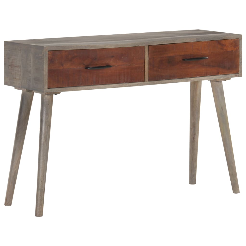 Konzolni stol sivi 110x35x75 cm od masivnog grubog drva manga