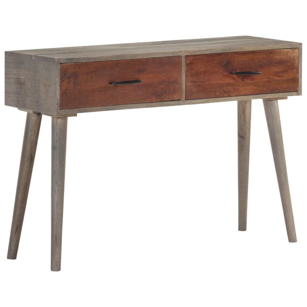 Konzolni stol sivi 110x35x75 cm od masivnog grubog drva manga