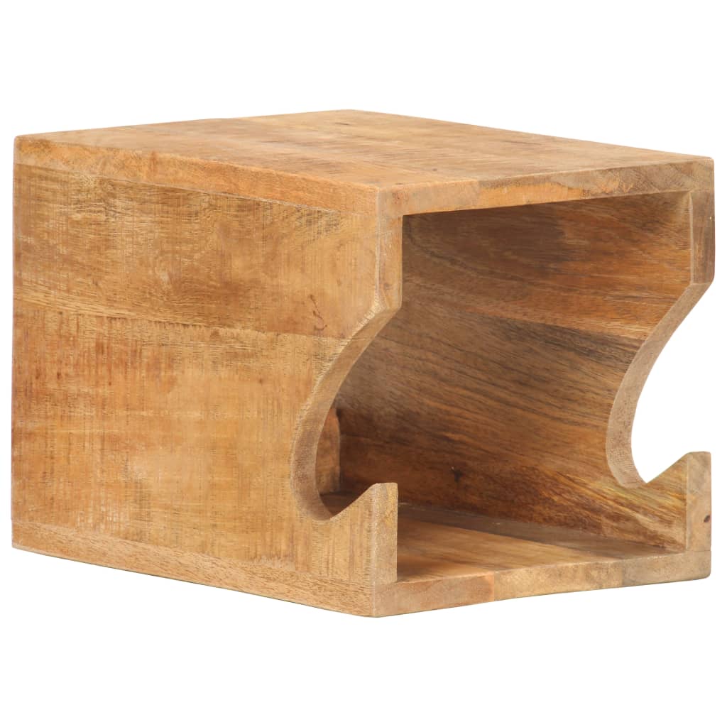 Zidni stalak za bicikl 35 x 25 x 25 cm masivno grubo drvo manga