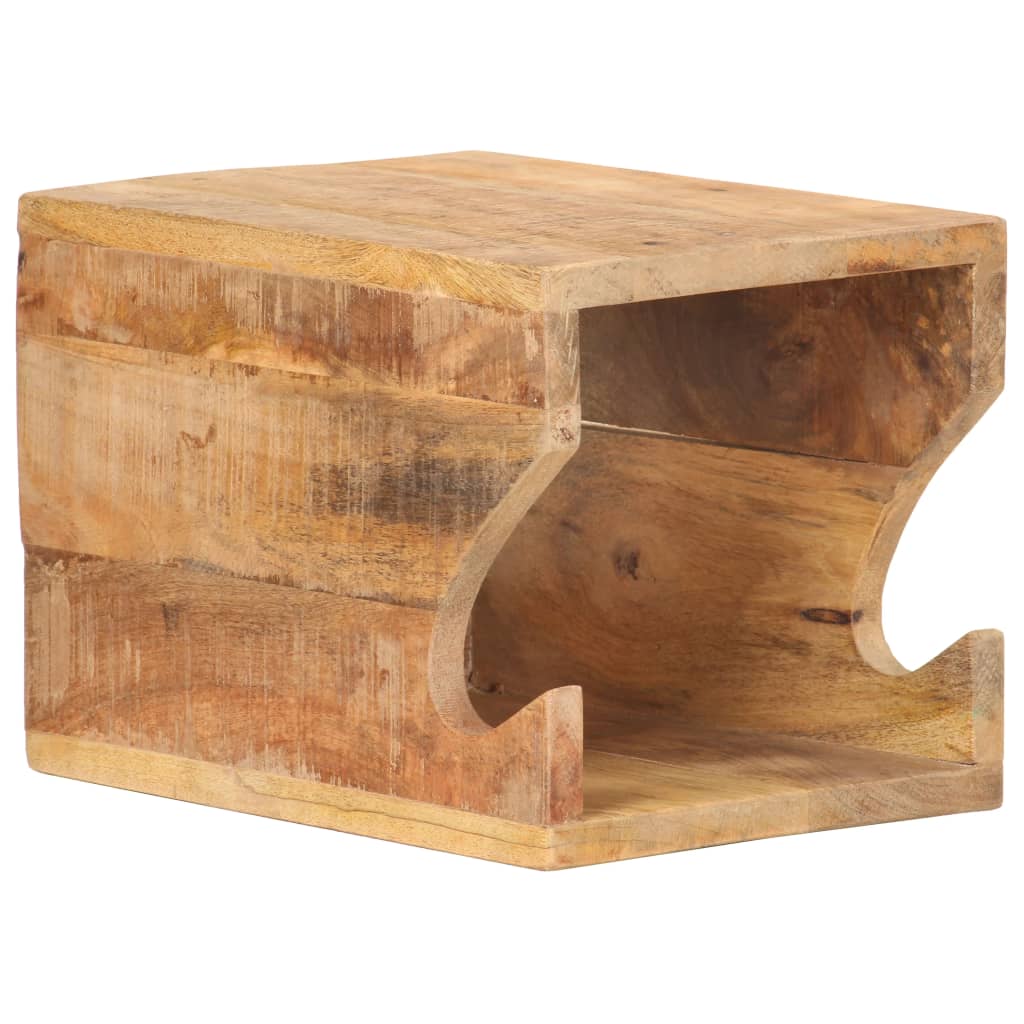 Zidni stalak za bicikl 35 x 25 x 25 cm masivno grubo drvo manga