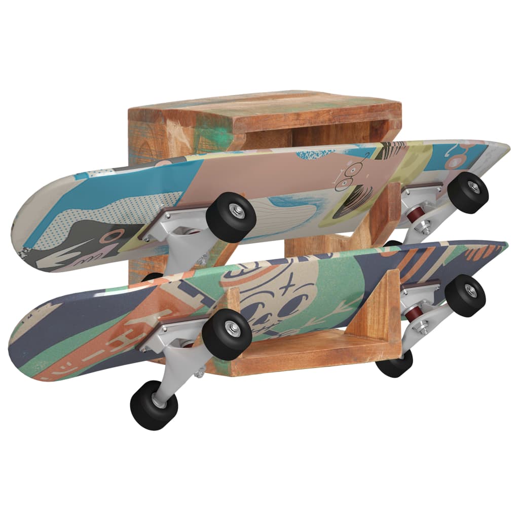 Zidni držač za skateboarde 25x20x30 cm masivno obnovljeno drvo