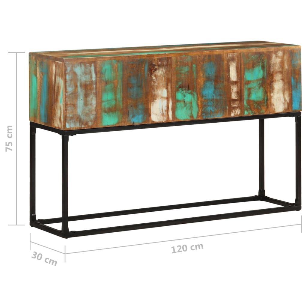 Konzolni stol 120 x 30 x 75 cm od masivnog obnovljenog drva
