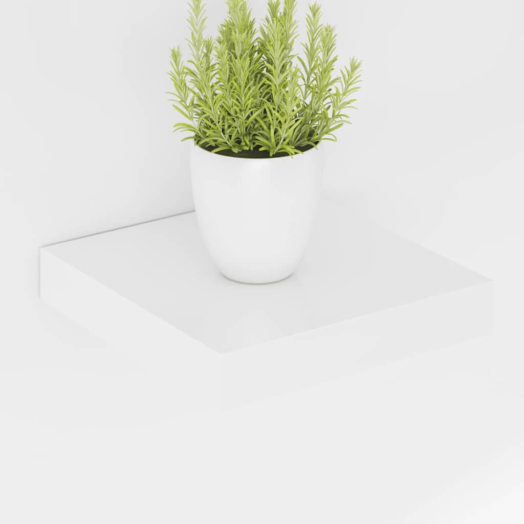 Plutajuće zidne police 4 kom sjajne bijele 23x23,5x3,8 cm MDF