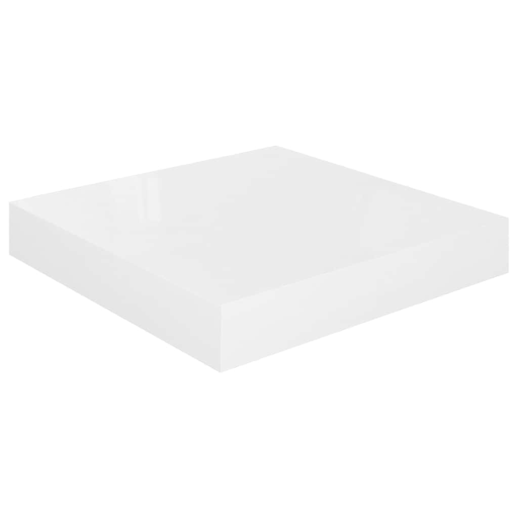 Plutajuće zidne police 4 kom sjajne bijele 23x23,5x3,8 cm MDF