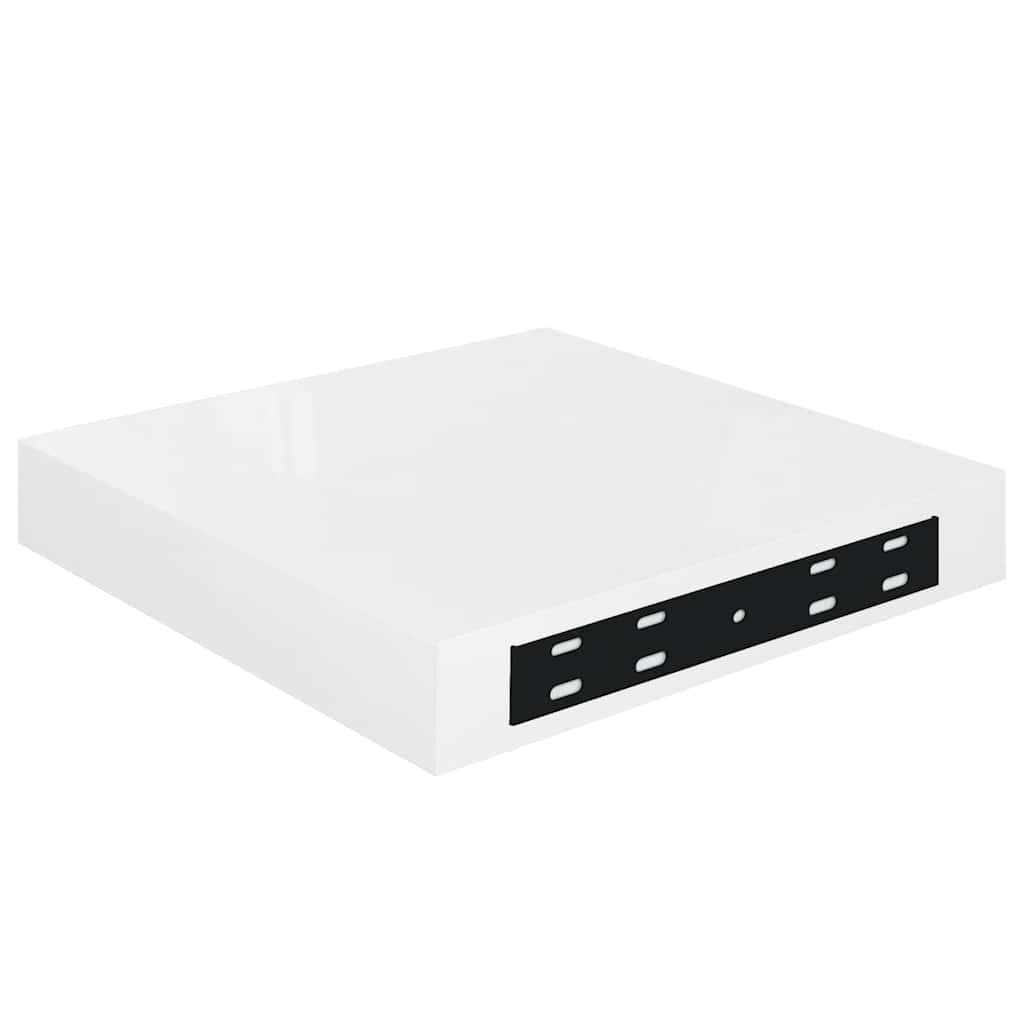 Plutajuće zidne police 4 kom sjajne bijele 23x23,5x3,8 cm MDF