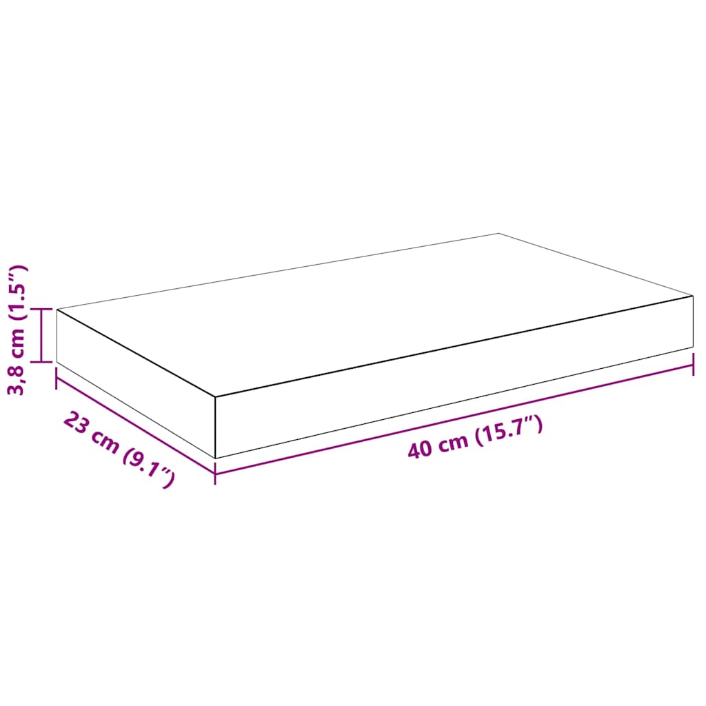 Plutajuće zidne police 4 kom sjajne bijele 40 x 23 x 3,8 cm MDF