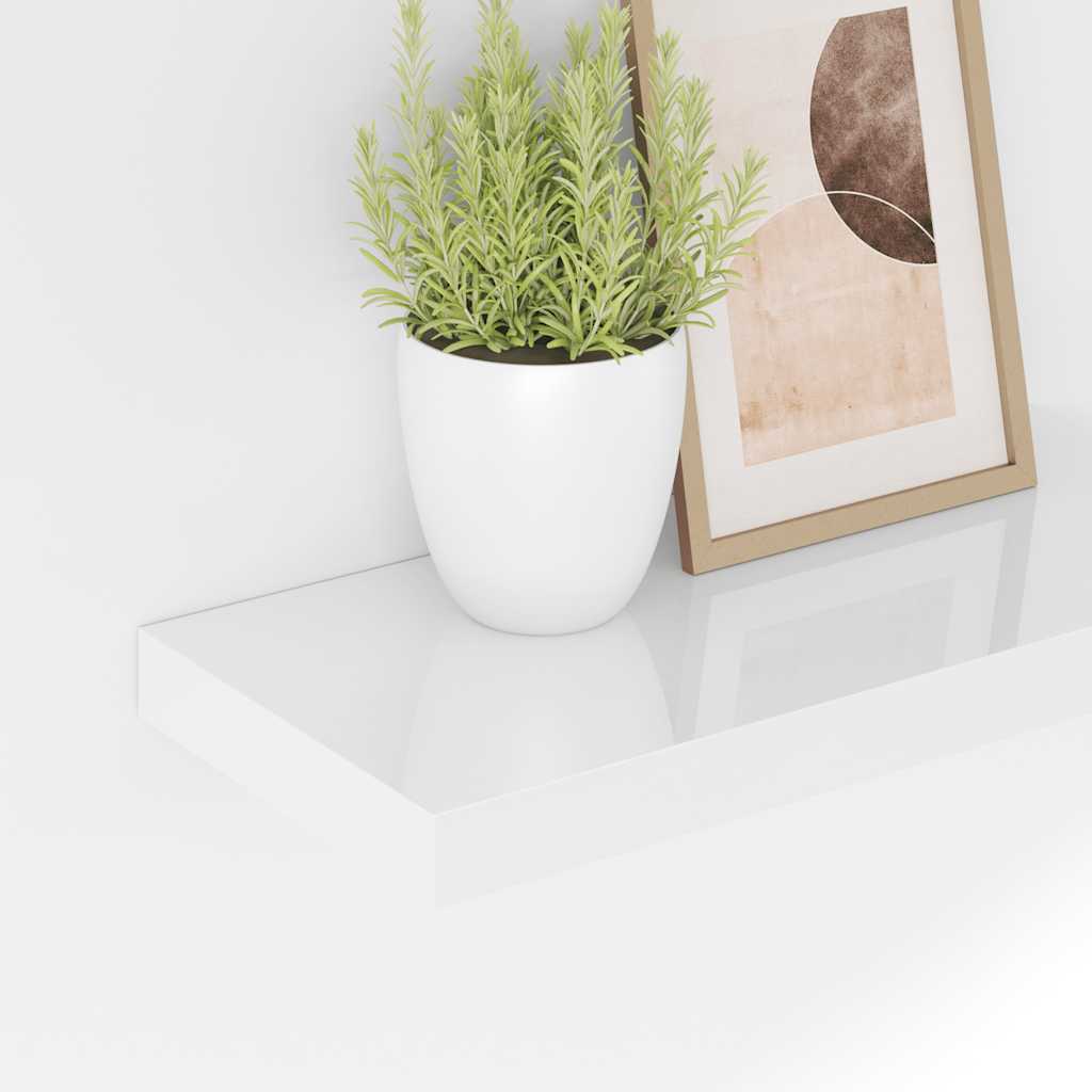 Plutajuće zidne police 4 kom sjajne bijele 40 x 23 x 3,8 cm MDF