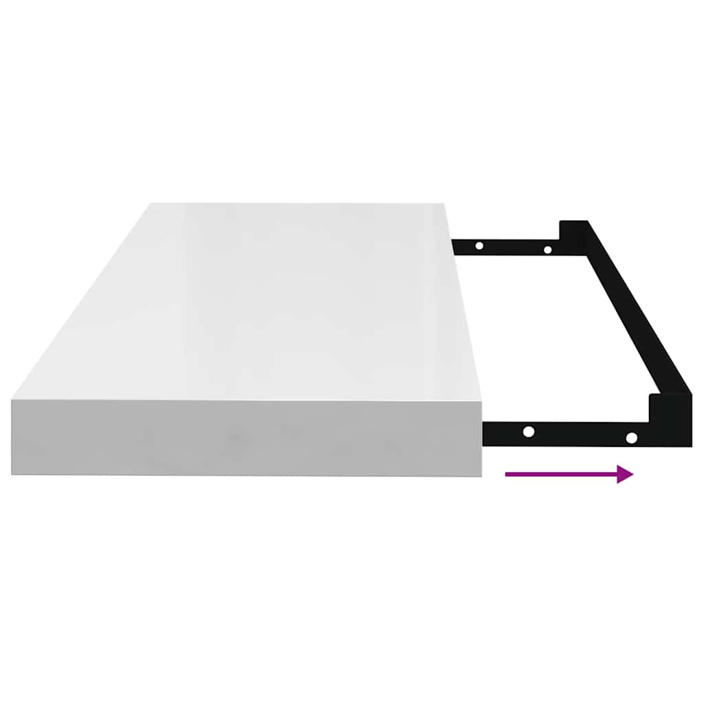 Plutajuća zidna polica visoki sjaj bijela 60x23,5x3,8 cm MDF