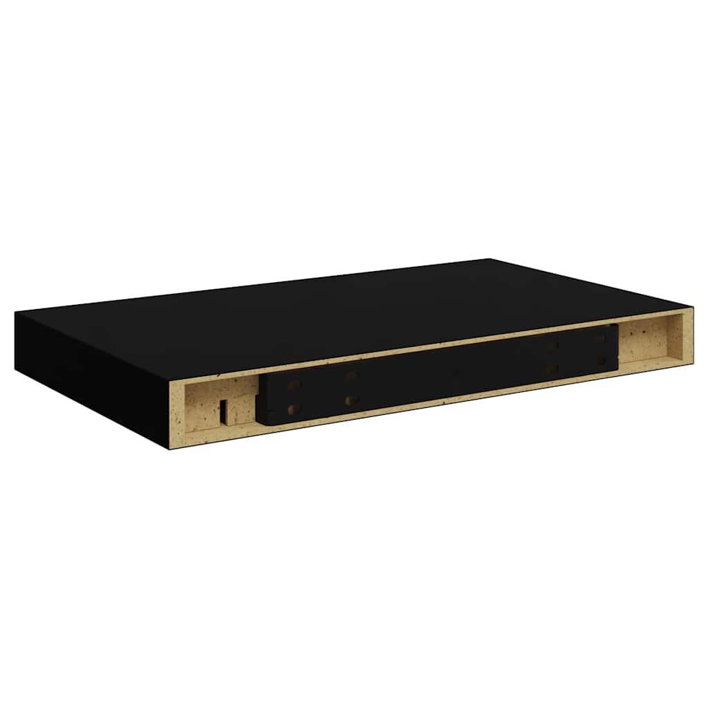 Plutajuća zidna polica visoki sjaj crna 40 x 23 x 3,8 cm MDF