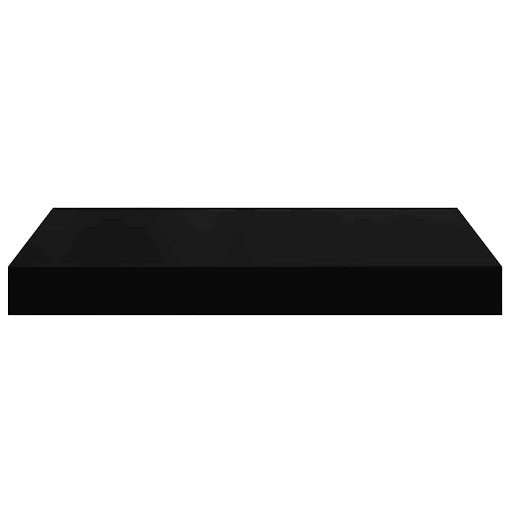 Plutajuće zidne police 2 kom sjajne crne 40 x 23 x 3,8 cm MDF