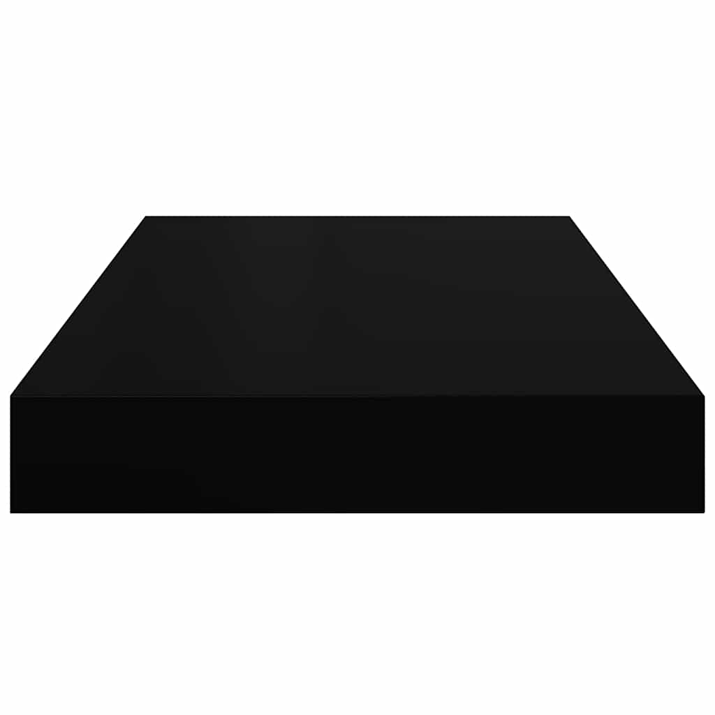 Plutajuće zidne police 2 kom sjajne crne 40 x 23 x 3,8 cm MDF