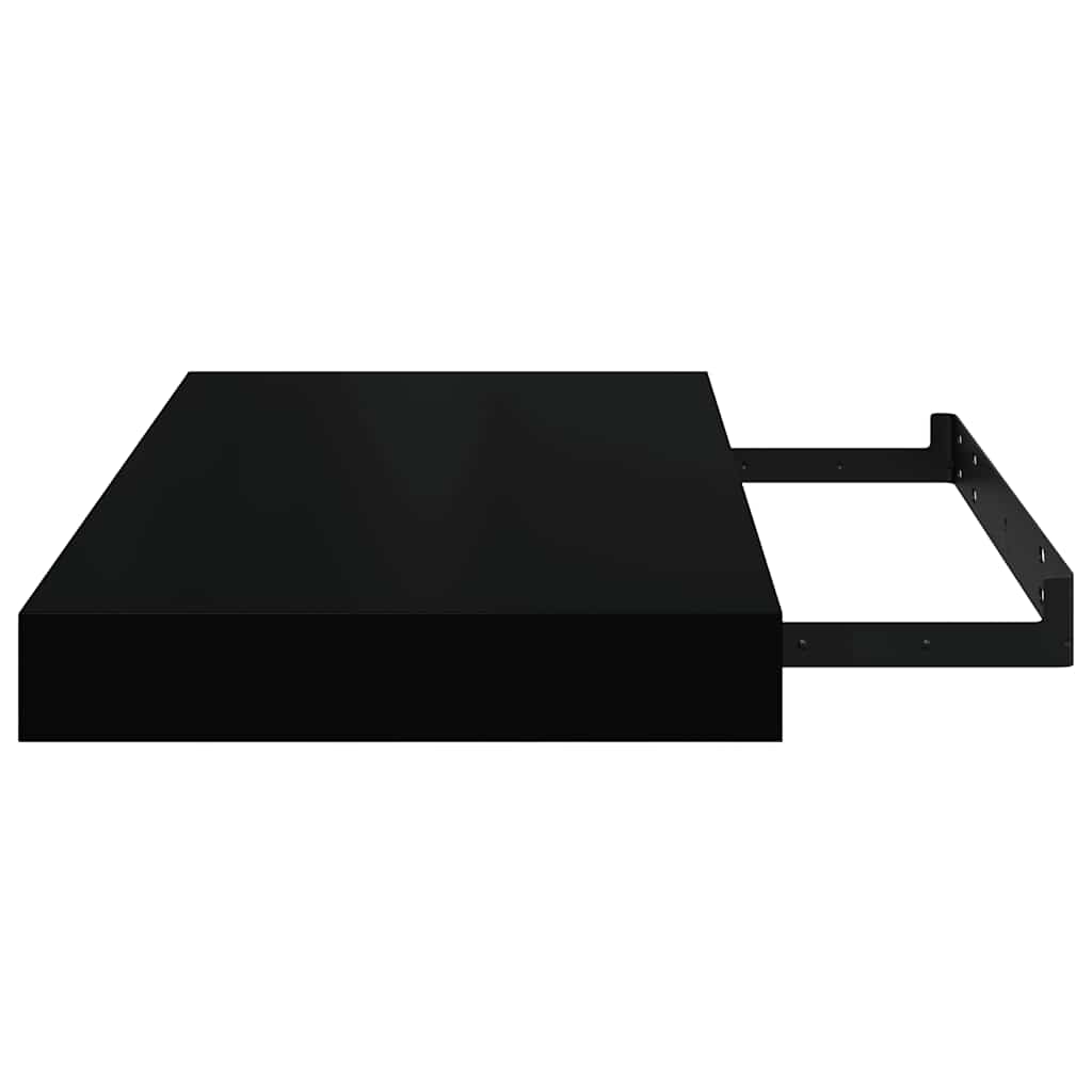 Plutajuće zidne police 4 kom sjajne crne 40 x 23 x 3,8 cm MDF