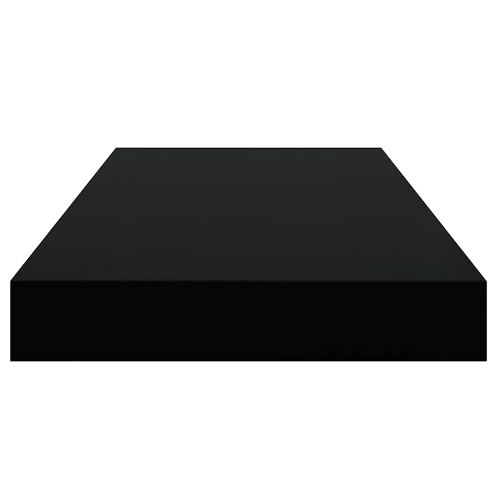Plutajuća zidna polica visoki sjaj crna 50 x 23 x 3,8 cm MDF