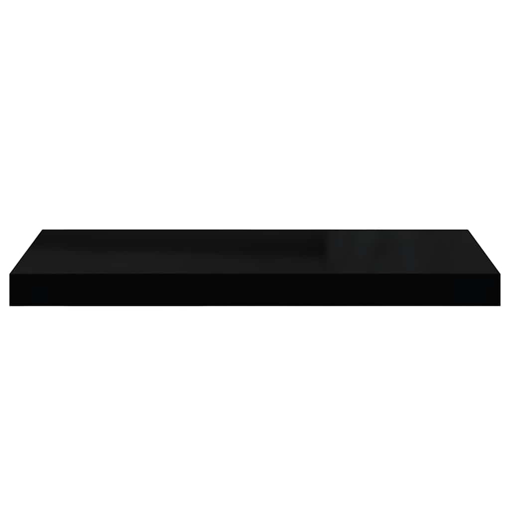 Plutajuće zidne police 2 kom sjajne crne 60 x 23,5 x 3,8 cm MDF