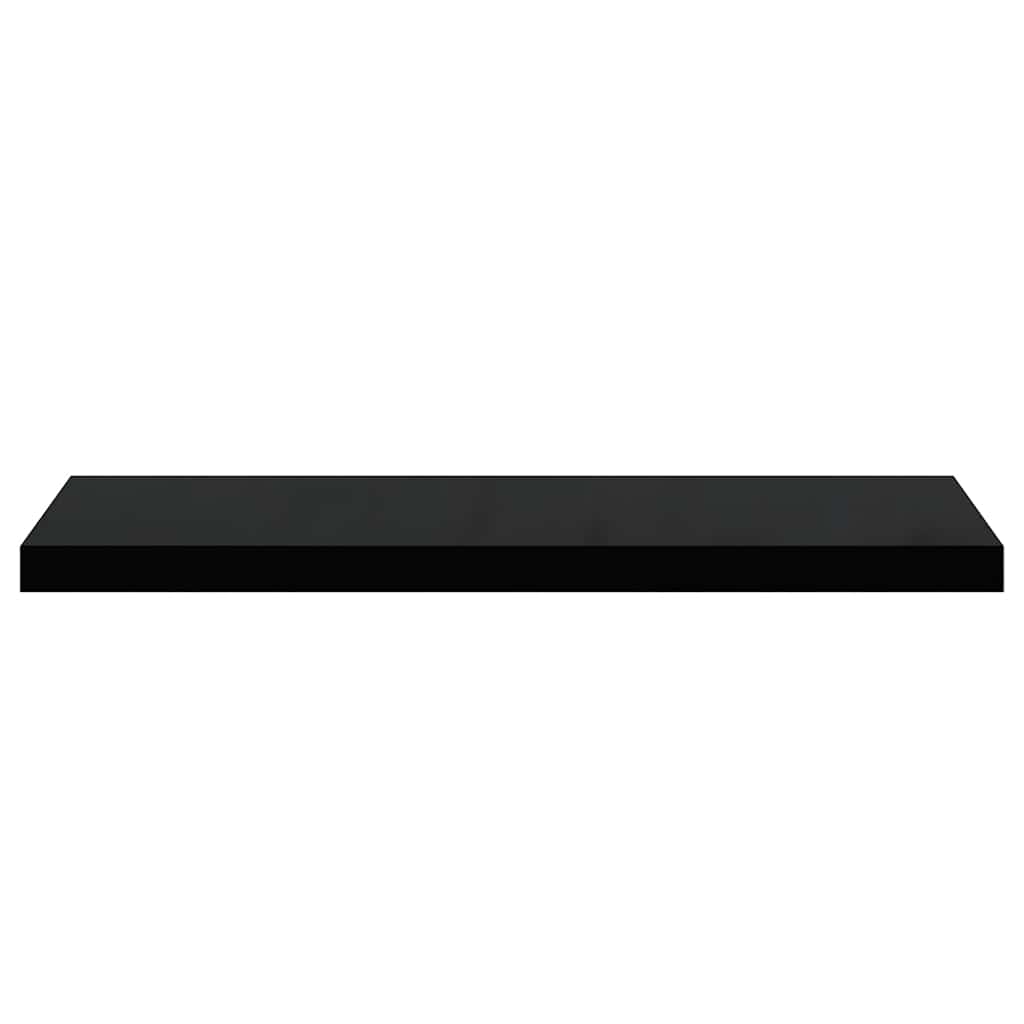 Plutajuće zidne police 2 kom sjajne crne 80 x 23,5 x 3,8 cm MDF