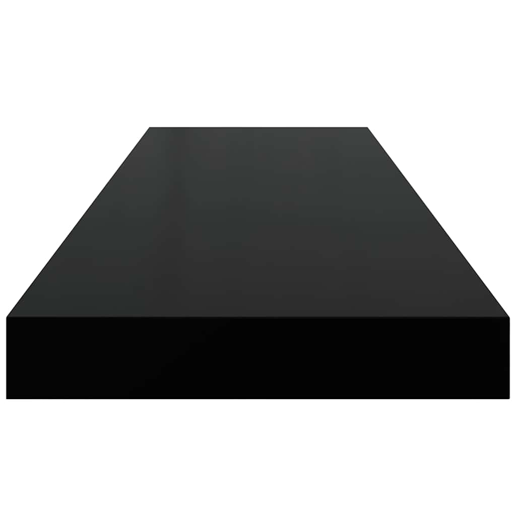 Plutajuće zidne police 4 kom sjajne crne 80 x 23,5 x 3,8 cm MDF