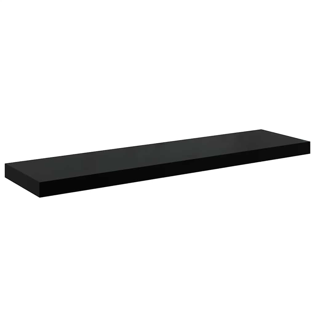 Plutajuće zidne police 4 kom sjajne crne 90 x 23,5 x 3,8 cm MDF