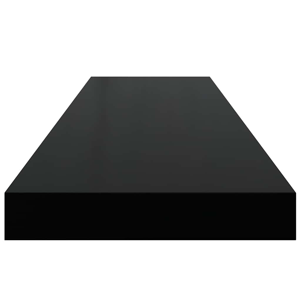 Plutajuće zidne police 4 kom sjajne crne 90 x 23,5 x 3,8 cm MDF