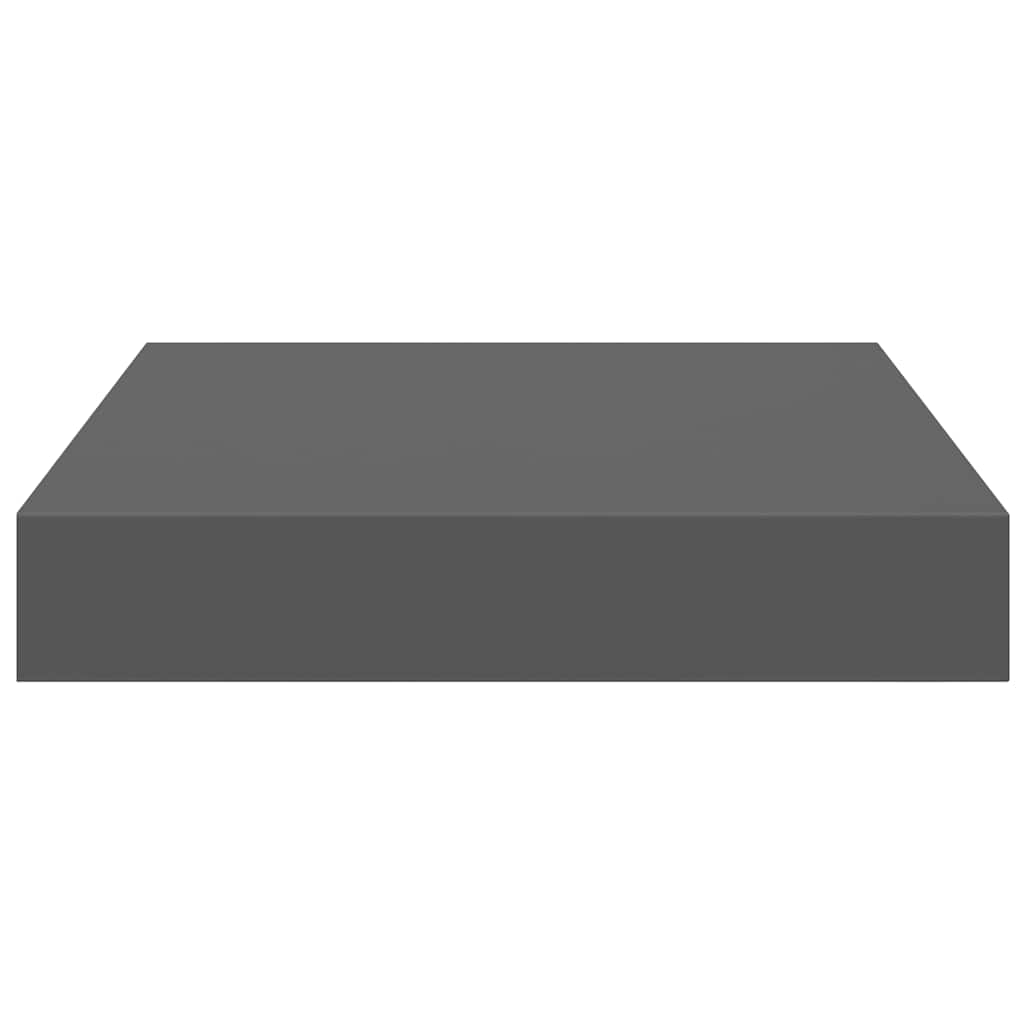 Plutajuća zidna polica visoki sjaj siva 23 x 23,5 x 3,8 cm MDF