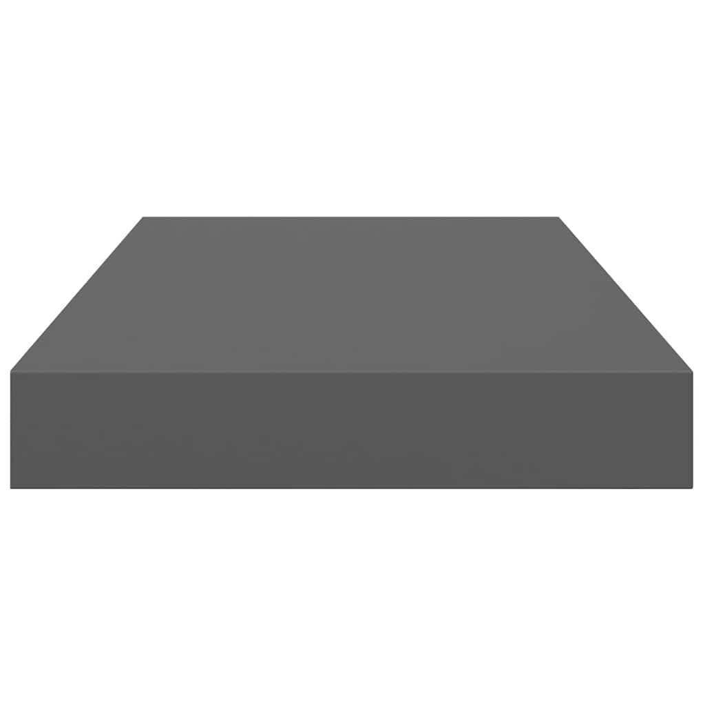 Plutajuća zidna polica visoki sjaj siva 40 x 23 x 3,8 cm MDF