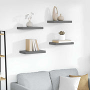 Plutajuće zidne police 4 kom sjajne sive 40 x 23 x 3,8 cm MDF