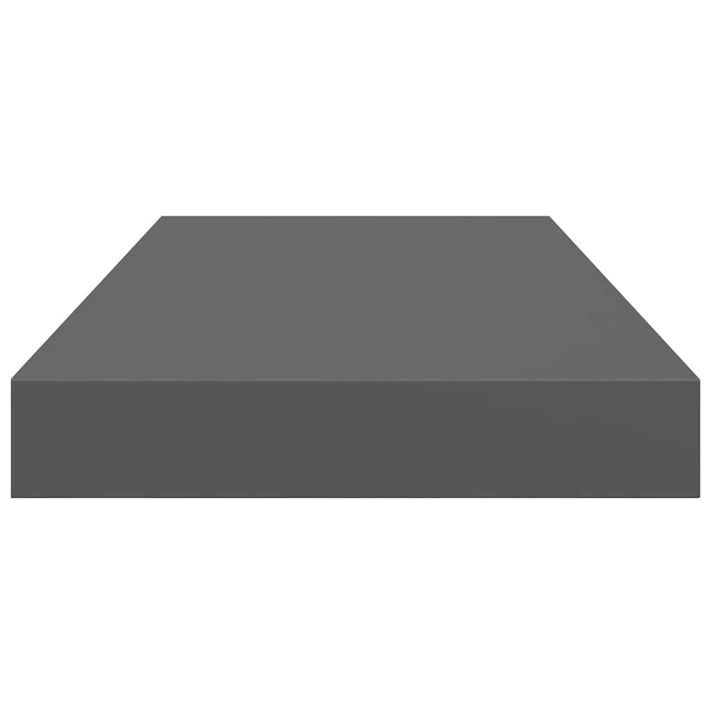Plutajuća zidna polica visoki sjaj siva 50 x 23 x 3,8 cm MDF