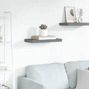 Plutajuća zidna polica visoki sjaj siva 50 x 23 x 3,8 cm MDF